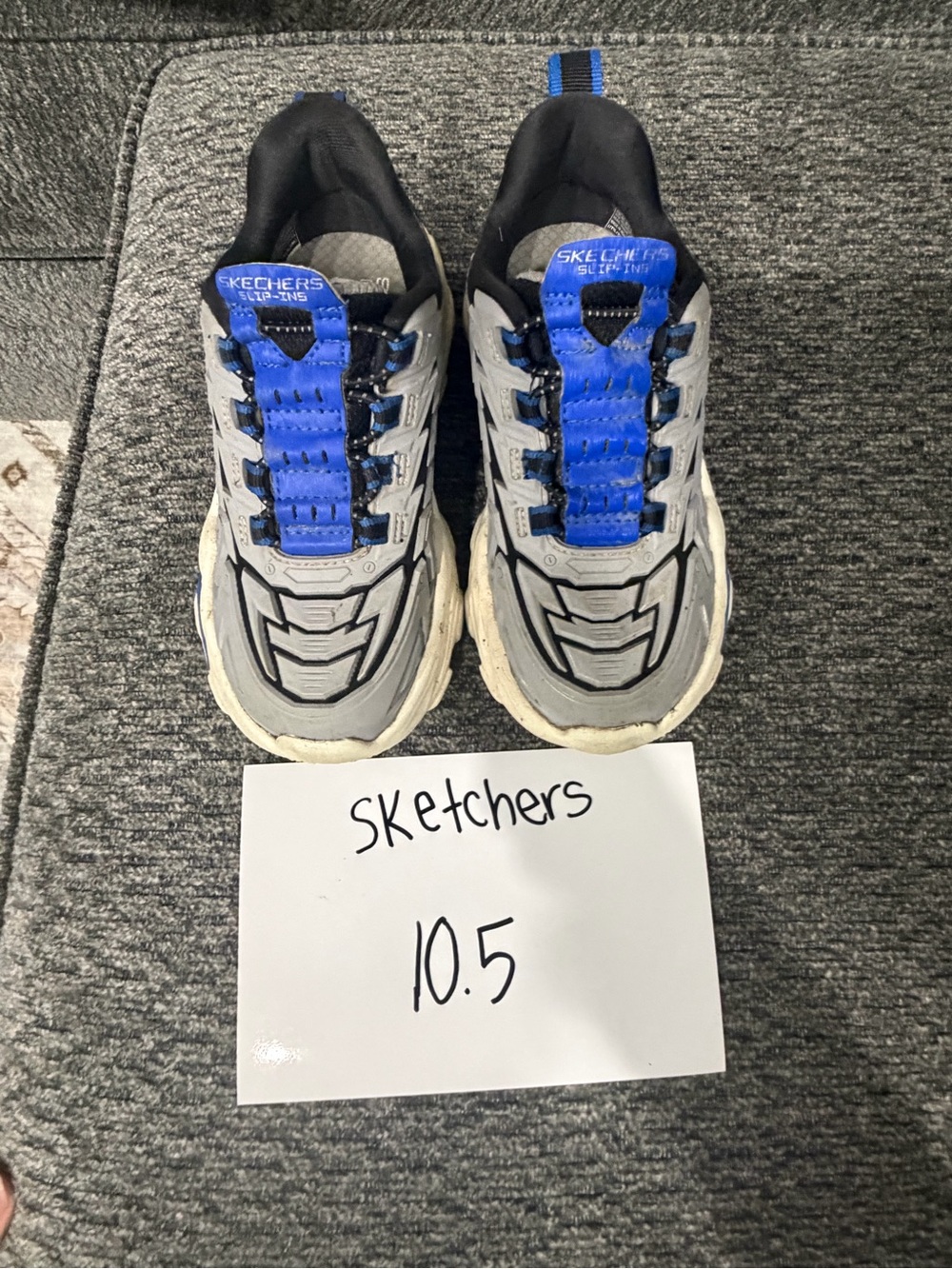 Skechers Kids Gray and Blue Athletic Sneakers